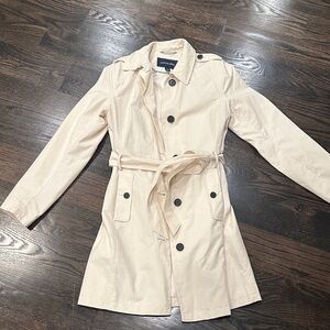 Lands' End Classic Cream Trench Coat